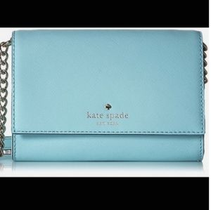 Kate Spade Cedar Street Cami mini crossbody purse wallet Sky blue Tiffany blue